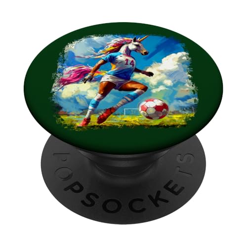 Einhörner Fussball PopSockets Klebender PopGrip von Soccer Animals
