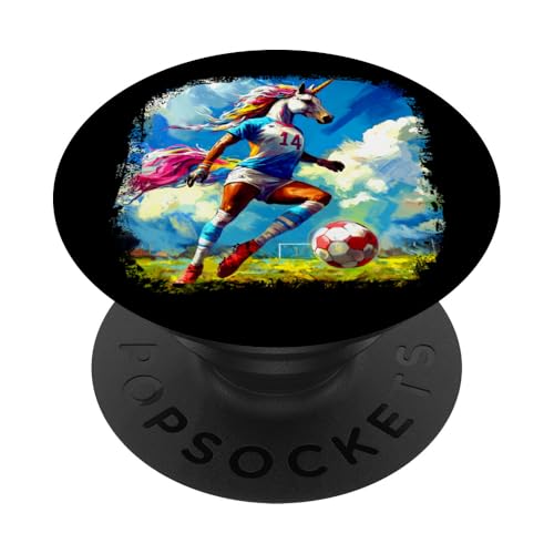 Einhorn Fussballer PopSockets Klebender PopGrip Einhorn Fussballer PopSockets Klebender PopGrip von Soccer Animals
