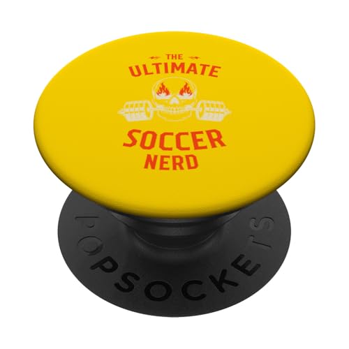 Der ultimative Fußball-Nerd, Flaming Skull Barbell PopSockets Klebender PopGrip von Soccer Stuff