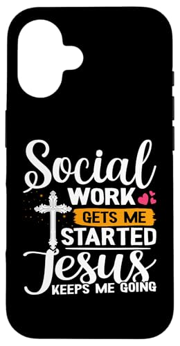 Sozialarbeiter: Sozialarbeit und Jesus bringt mich zum Einstieg Hülle für iPhone 16 Sozialarbeiter: Sozialarbeit und Jesus bringt mich zum Einstieg Hülle für iPhone 16 von Social Worker And Social Justice Designs