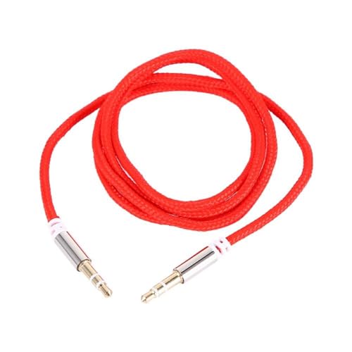 Audiokabeladapter Nylon Red Jack 3,5 mm AUX-Kabel Stecker auf Stecker für Smartphone-Autoradio-Tablet-Lautsprecher von Socobeta