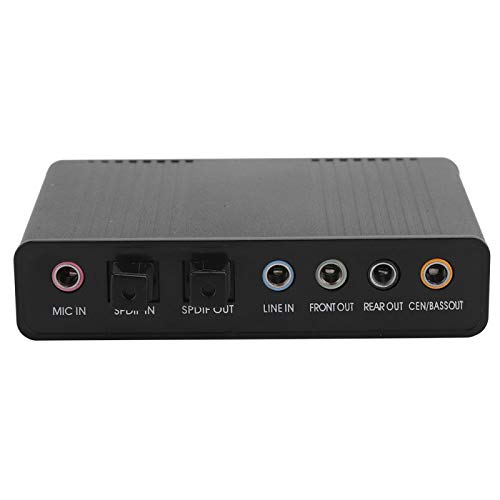 DM-HD10 USB-Soundkarte Externe Audio-Stereo-Soundkarte Computerspiel Live-Soundkarte mit USB-Anschluss 6-Kanal-Codec für Karaoke-Aufnahme Schwarz von Socobeta