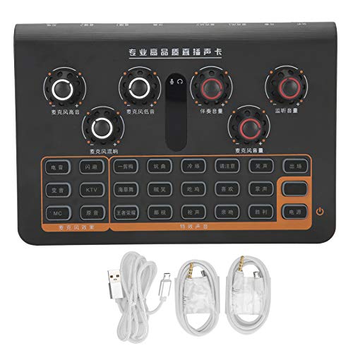 Q8 Tragbare Tuning-Soundkarte Tragbare Externe Soundkarte mit 16 Audio-Controllern für Telefon Computer PC Mic Webcast Live von Socobeta
