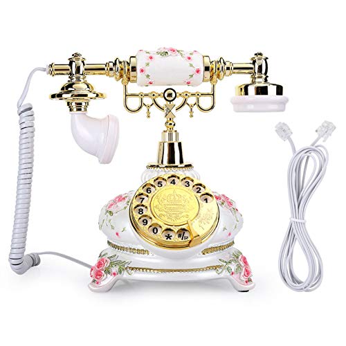 Retro Telefon rotierende Scheibe Antike Telefone Landhausstil Vintage Mobilteil Festnetztelefon für Home Office Hotel von Socobeta