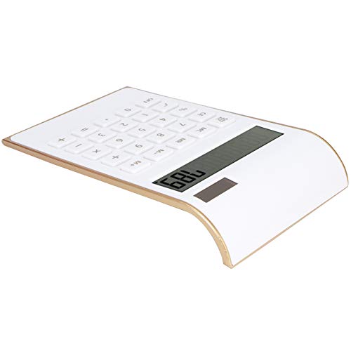 Schreibtischrechner Kompakter Solarrechner für Finanzfunktionen für Office Home(White) von Socobeta