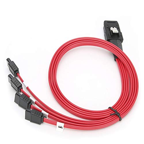 Socobeta 0,5 Meter Breakout-Kabel SFF-8087 bis 4SATA ​​Einfach zu verwendendes internes Mini-Breakout-Kabel Rot angeschlossenes Mini-Mini-SAS36PIN-Kabel für Computer für PC von Socobeta