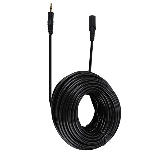 Socobeta Audio-Stereo-HiFi-Kabel 3,5-mm-Aux-Kabelbuchse Stecker-Buchse-Audio-Verlängerungskabel mit Stereo-HiFi-Sound für Smartphone-Kopfhörer Schwarz(15M) von Socobeta