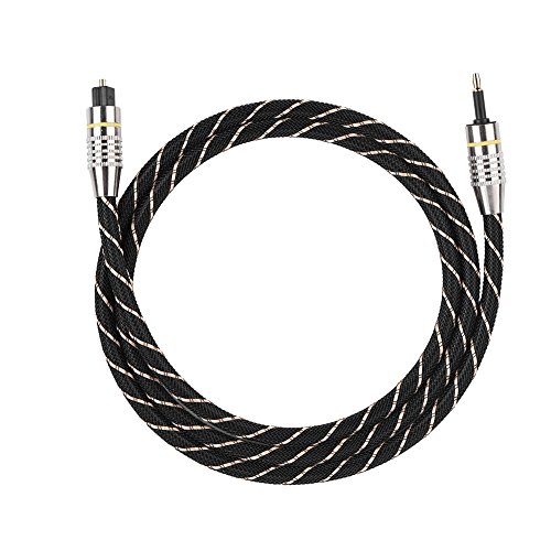 Socobeta Audiokabel Toslink zum Mini-Stecker 3,5 mm Glasfaserkabel mit vergoldetem PVC-Anschluss(1m) von Socobeta