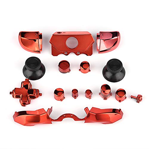 Socobeta Ersatzknopf-Kit Full Mod Teil ersetzen Kompatibel mit Xbox One Controller 3,5-mm-Buchse(rot) von Socobeta