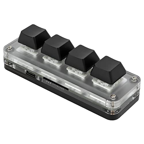 Socobeta Mini-Gaming-Tastatur, grüner Schaft, Schwarze 4-Tasten-Tastatur, Plug-and-Play-Typ-C-zu-USB-Schnittstellenprogrammierung für Office Media Music Socobeta Mini-Gaming-Tastatur, grüner Schaft, Schwarze 4-Tasten-Tastatur, Plug-and-Play-Typ-C-zu-USB-Schnittstellenprogrammierung für Office Media Music von Socobeta