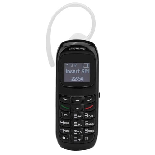 Wiederaufladbares tragbares Bluetooth-Dialer-Headset für Mini-Mobiltelefone mit SIM-Karte zur Unterstützung von Ohrhaken(Schwarz) von Socobeta