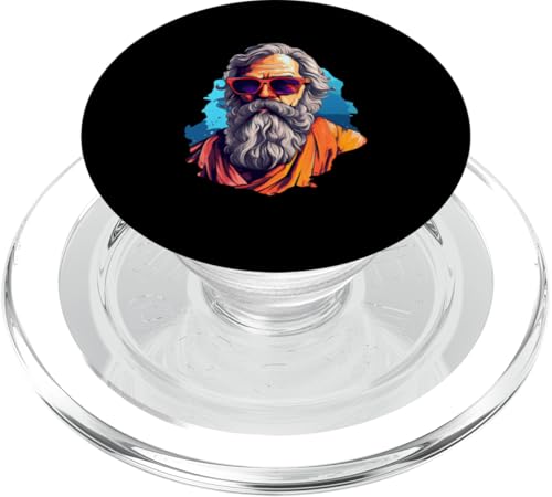 Sokrates mit Sonnenbrille PopSockets PopGrip für MagSafe von Socrates Art Style Designs For Historians
