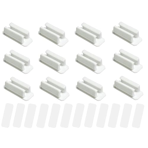 Socueny 12 Stück Silikon-Stifthalter, Selbstklebender Stifthalter, Tragbarer Stifthalter, Markierungshalter, Befestigungsclip, Einfach zu Verwenden, Weiß von Socueny