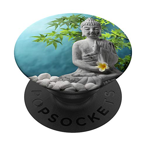 Buddha Statue Zen PopSockets PopGrip: Ausziehbarer Sockel und Griff für Handys/Tablets mit Tauschbarem Top von SodaPockets