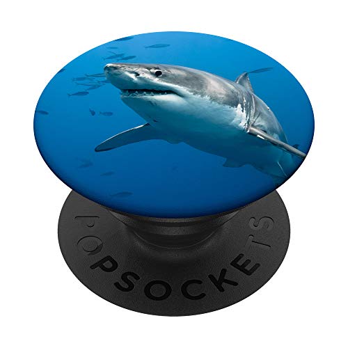 Großer weißer Hai PopSockets PopGrip: Ausziehbarer Sockel und Griff für Handys/Tablets mit Tauschbarem Top von SodaPockets