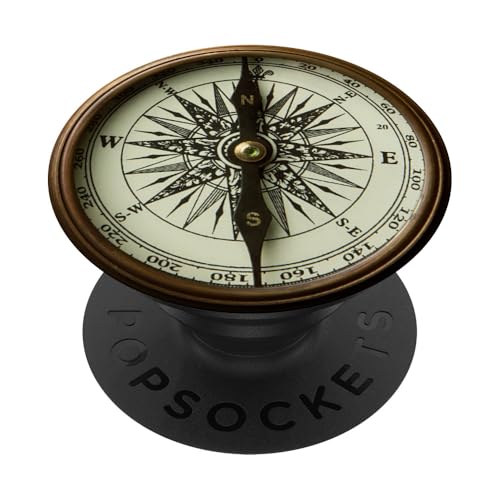 Kompass PopSockets PopGrip: Ausziehbarer Sockel und Griff für Handys/Tablets mit Tauschbarem Top PopSockets Klebender PopGrip von SodaPockets