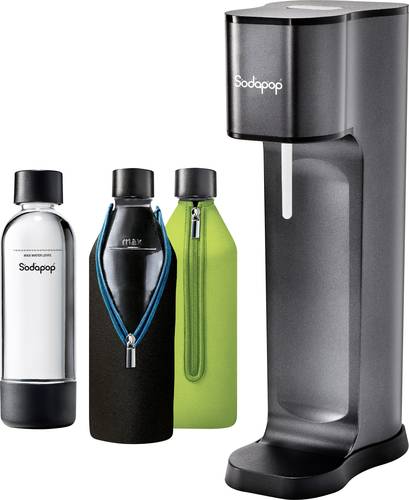 Sodapop Wassersprudler Joy Prestige Schwarz inkl. 1 PET-Flasche, inkl. 2 Glasflaschen, und 1 CO2-Zyl von Sodapop