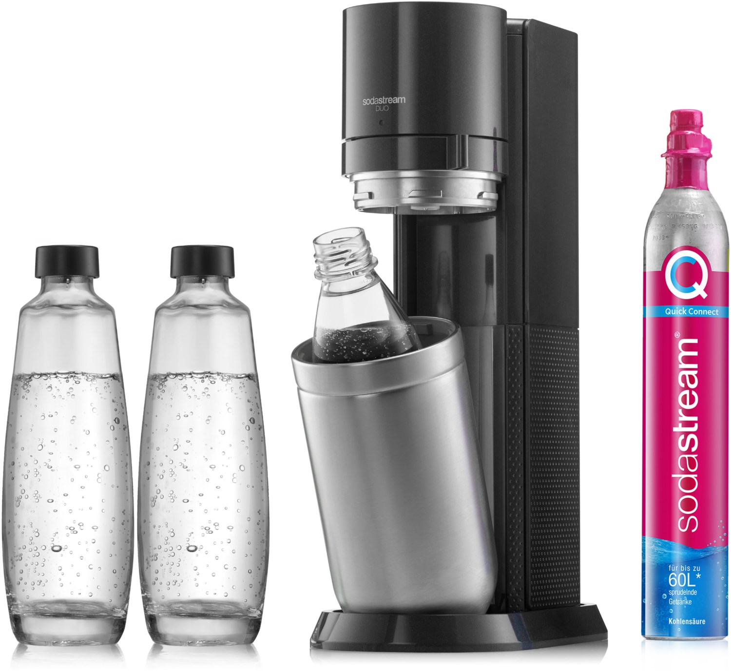 DUO Promopack Trinkwasser-Sprudler titan von Sodastream