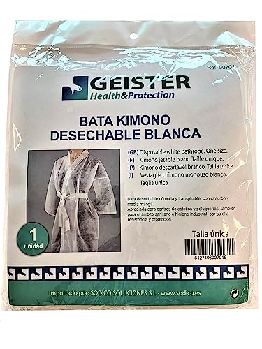 Sodico 00701 Einweg-Kimono-Bademantel, Weiß, Einheitsgröße Sodico 00701 Einweg-Kimono-Bademantel, Weiß, Einheitsgröße von Sodico
