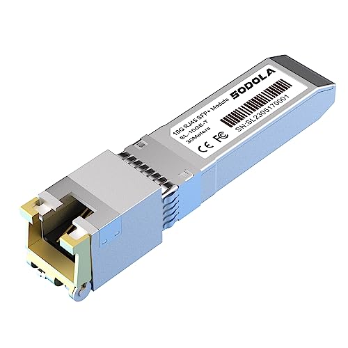 10GBase-T RJ45 SFP+ Module, 10G SFP+ RJ-45 Kupfer-Transceiver für SODOLA, SFP auf Ethernet, Plug and Play, Hot Pluggable, bis zu 30m Entfernung Kupfer SFP-Module (1 Pack) von Sodola