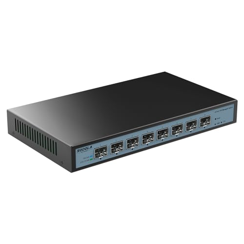 SODOLA 8-Port 10G Web Managed Switch mit 8X10G SFP+ Ports, Link Aggregation/QoS/VLAN/IGMP, Wandmontage, lüfterloser 10Gb Multi-Gig Netzwerkswitch von Sodola