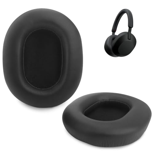 1000 x M5 Ersatz-Ohrpolster, kompatibel mit Sony WH-1000XM5, Ohrpolster für WH 1000XM5 Over-Ear-Kopfhörer, weiches Protein-Leder, hervorragende Geräuschisolierung, Memory-Schaum von Sodorous