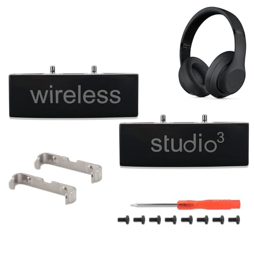 Studio 3 Scharnier-Kopfbügelverbinder, Ersatz-Metall-Reparaturteile, kompatibel mit Beats Studio 3.0 Wireless Over-Ear-Kopfhörern, Reparatur-Set (schwarz) von Sodorous