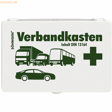 Söhngen KFZ-Verbandkasten Metall weiß mit Füllung Standard DIN 13164 von Söhngen