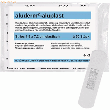 Söhngen Wundpflaster aluderm-aluplast elastisch Strips 1,9x7,2cm VE=50 Söhngen Wundpflaster aluderm-aluplast elastisch Strips 1,9x7,2cm VE=50 von Söhngen