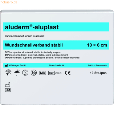 Söhngen Wundpflaster aluderm-aluplast stabil 1mx6cm Söhngen Wundpflaster aluderm-aluplast stabil 1mx6cm von Söhngen