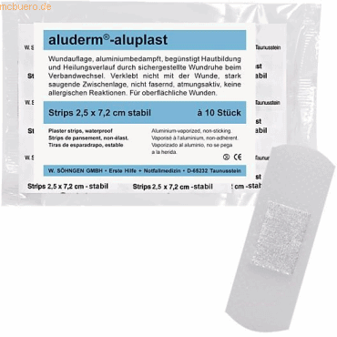 Söhngen Wundpflaster aluderm-aluplast stabil Strips 2,5x7,2cm VE=10 St von Söhngen