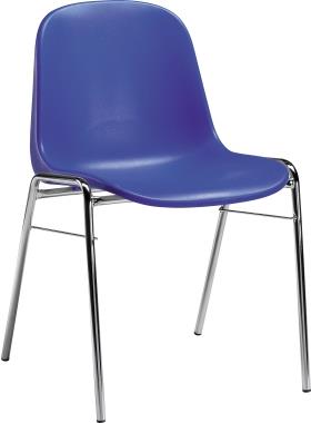 Besucherstuhl Gestell verchromt Sitzschale Polyamid blau (800235250) von Soennecken