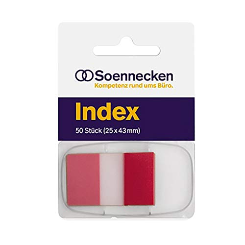 Soennecken Haftstreifen Index 5821 25x43mm 50Streifen Spender rot von Soennecken