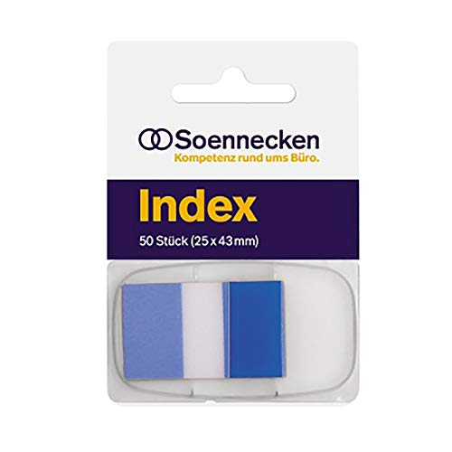 Soennecken Haftstreifen Index 5822 25x43mm 50Streifen Spender blau von Soennecken