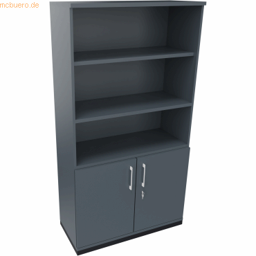 Soennecken Kombischrank 2OH Tür 3OH Regal B1000xT442xH1869mm anthrazit von Soennecken