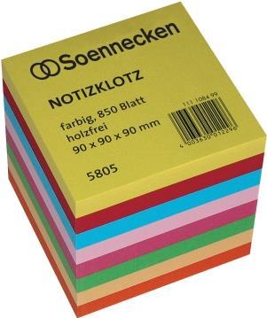 Soennecken Notizklotz 5805 9x9x9cm 850Blatt farbig sortiert (5805) von Soennecken