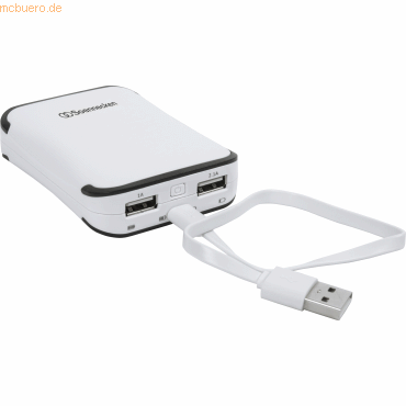 Soennecken Powerbank 71651 6.600mAh weiß/grau von Soennecken