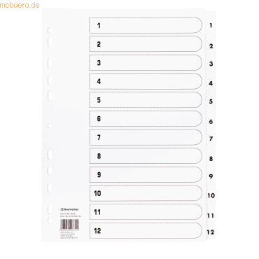 Soennecken Register Mylar 1606 1-12 weiß von Soennecken