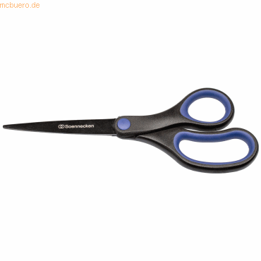 Soennecken Schere 3439 20,4cm Softgrip schwarz/blau von Soennecken