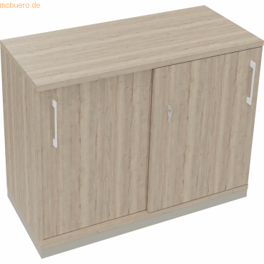 Soennecken Schiebetürenschrank 2OH B1000xT442xH781mm silber/Eiche Natu Soennecken Schiebetürenschrank 2OH B1000xT442xH781mm silber/Eiche Natu von Soennecken