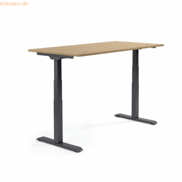 Soennecken Schreibtisch 1800x605-1255x800mm Platte Eiche hell Gestell Soennecken Schreibtisch 1800x605-1255x800mm Platte Eiche hell Gestell von Soennecken