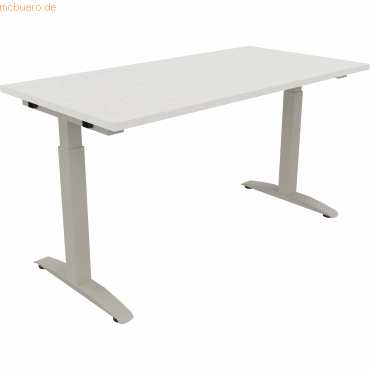 Soennecken Schreibtisch Kufe Quadrat B1400xT700xH650-850 silber/weiß Soennecken Schreibtisch Kufe Quadrat B1400xT700xH650-850 silber/weiß von Soennecken
