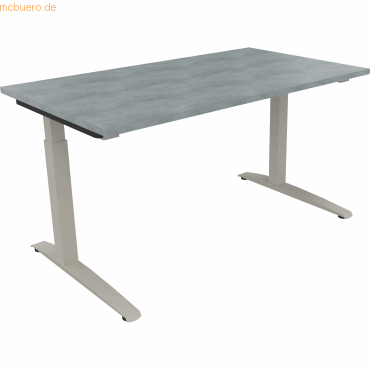 Soennecken Schreibtisch Kufe Quadrat B1400xT800xH650-850 silber/Beton Soennecken Schreibtisch Kufe Quadrat B1400xT800xH650-850 silber/Beton von Soennecken
