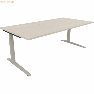Soennecken Schreibtisch Kufe Quadrat B2000xT1000xH650-850 silber/Akazi Soennecken Schreibtisch Kufe Quadrat B2000xT1000xH650-850 silber/Akazi von Soennecken