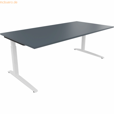 Soennecken Schreibtisch Kufe Quadrat B2000xT1000xH650-850 weiß/Lavagra Soennecken Schreibtisch Kufe Quadrat B2000xT1000xH650-850 weiß/Lavagra von Soennecken