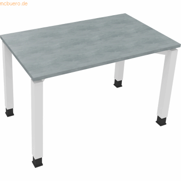 Soennecken Schreibtisch Vierfuß Quadratrohr B1200xT700xH680-820 weiß/B von Soennecken