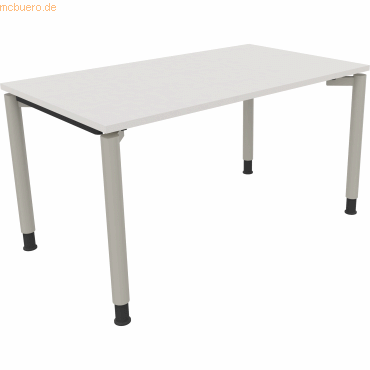 Soennecken Schreibtisch Vierfuß Rundrohr B1400xT800xH680-820 silber/we Soennecken Schreibtisch Vierfuß Rundrohr B1400xT800xH680-820 silber/we von Soennecken