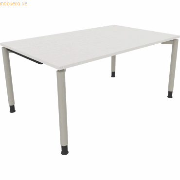 Soennecken Schreibtisch Vierfuß Rundrohr B1600xT1000xH680-820 silber/w Soennecken Schreibtisch Vierfuß Rundrohr B1600xT1000xH680-820 silber/w von Soennecken