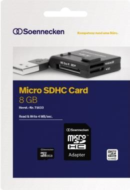 Soennecken Speicherkarte 71633 micro SDHC Adapter Class 10 8GB (71633) von Soennecken