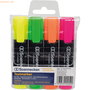 Soennecken Textmarker 3373 sortiert 4 Stück von Soennecken